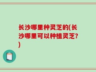 长沙哪里种灵芝的(长沙哪里可以种植灵芝？)