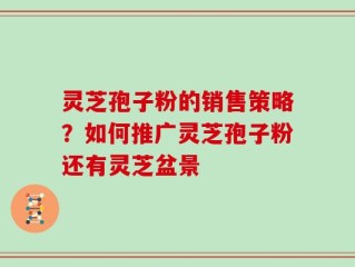 灵芝孢子粉的销售策略？如何推广灵芝孢子粉还有灵芝盆景