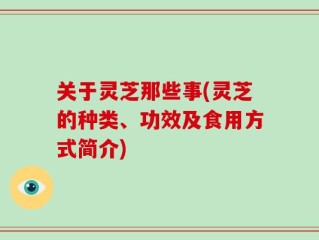 关于灵芝那些事(灵芝的种类、功效及食用方式简介)