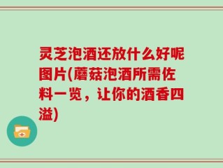 灵芝泡酒还放什么好呢图片(蘑菇泡酒所需佐料一览，让你的酒香四溢)