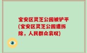 宝安区灵芝公园被铲平(宝安区灵芝公园遭拆除，人民群众哀叹)