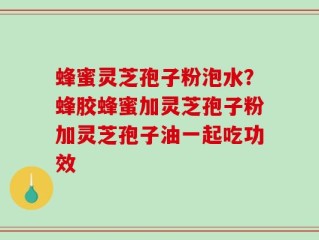 蜂蜜灵芝孢子粉泡水？蜂胶蜂蜜加灵芝孢子粉加灵芝孢子油一起吃功效