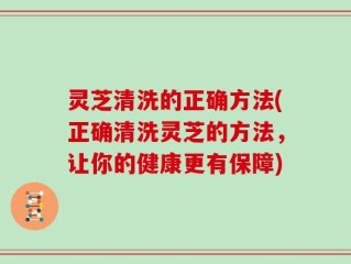 灵芝清洗的正确方法(正确清洗灵芝的方法，让你的健康更有保障)