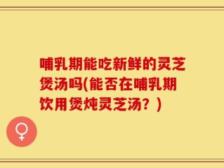 哺乳期能吃新鲜的灵芝煲汤吗(能否在哺乳期饮用煲炖灵芝汤？)