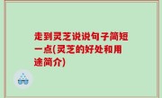 走到灵芝说说句子简短一点(灵芝的好处和用途简介)