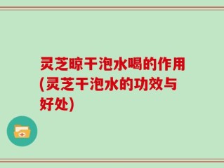 灵芝晾干泡水喝的作用(灵芝干泡水的功效与好处)