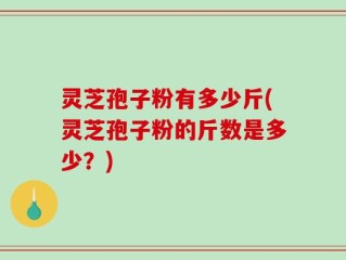 灵芝孢子粉有多少斤(灵芝孢子粉的斤数是多少？)