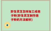 野生灵芝怎样加工成孢子粉(野生灵芝制作孢子粉的方法解析)