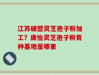 江苏破壁灵芝孢子粉加工？康怡灵芝孢子粉育种基地是哪里