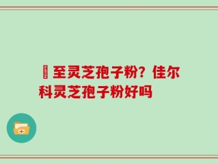 瑧至灵芝孢子粉？佳尔科灵芝孢子粉好吗