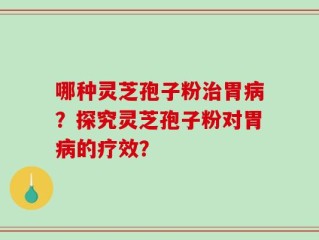 哪种灵芝孢子粉治胃病？探究灵芝孢子粉对胃病的疗效？