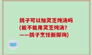 鸽子可以加灵芝炖汤吗(能不能用灵芝炖汤？——鸽子烹饪新探询)