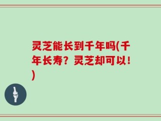 灵芝能长到千年吗(千年长寿？灵芝却可以！)