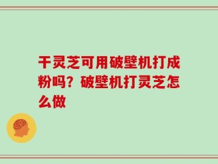 干灵芝可用破壁机打成粉吗？破壁机打灵芝怎么做