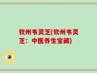 钦州韦灵芝(钦州韦灵芝：中医养生宝藏)