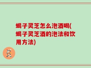 蝎子灵芝怎么泡酒喝(蝎子灵芝酒的泡法和饮用方法)