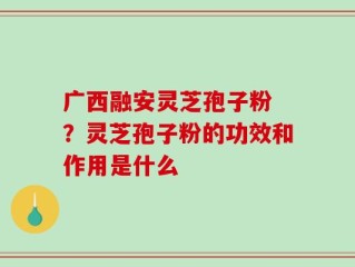 广西融安灵芝孢子粉 ？灵芝孢子粉的功效和作用是什么