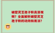 破壁灵芝孢子粉高清视频？全面解析破壁灵芝孢子粉的功效和用法？