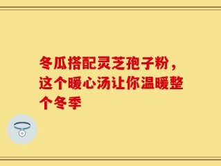冬瓜搭配灵芝孢子粉，这个暖心汤让你温暖整个冬季