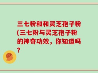 三七粉和和灵芝孢子粉(三七粉与灵芝孢子粉的神奇功效，你知道吗？