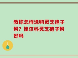 教你怎样选购灵芝孢子粉？佳尔科灵芝孢子粉好吗