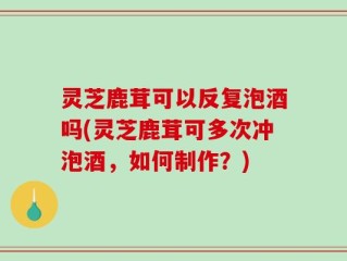 灵芝鹿茸可以反复泡酒吗(灵芝鹿茸可多次冲泡酒，如何制作？)