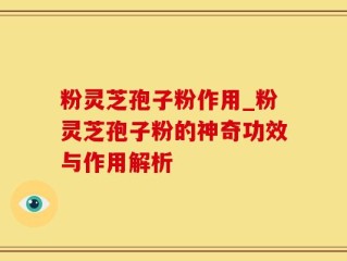 粉灵芝孢子粉作用_粉灵芝孢子粉的神奇功效与作用解析
