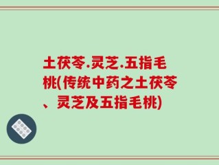 土茯苓.灵芝.五指毛桃(传统中药之土茯苓、灵芝及五指毛桃)