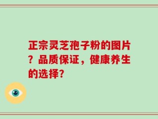 正宗灵芝孢子粉的图片？品质保证，健康养生的选择？