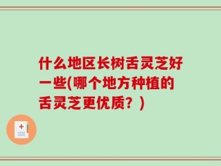 什么地区长树舌灵芝好一些(哪个地方种植的舌灵芝更优质？)