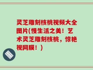 灵芝雕刻核桃视频大全图片(慢生活之美！艺术灵芝雕刻核桃，惊艳视网膜！)