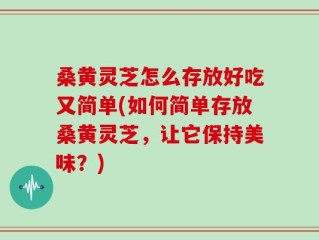 桑黄灵芝怎么存放好吃又简单(如何简单存放桑黄灵芝，让它保持美味？)