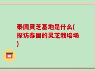 泰国灵芝基地是什么(探访泰国的灵芝栽培场)