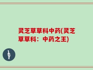 灵芝草草科中药(灵芝草草科：中药之王)