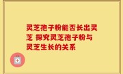 灵芝孢子粉能否长出灵芝 探究灵芝孢子粉与灵芝生长的关系