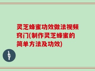 灵芝蜂蜜功效做法视频窍门(制作灵芝蜂蜜的简单方法及功效)