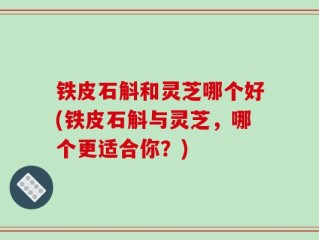 铁皮石斛和灵芝哪个好(铁皮石斛与灵芝，哪个更适合你？)