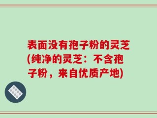 表面没有孢子粉的灵芝(纯净的灵芝：不含孢子粉，来自优质产地)