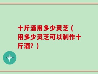 十斤酒用多少灵芝 (用多少灵芝可以制作十斤酒？)