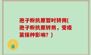 孢子粉抗原暂时转阴(孢子粉抗原转阴，受疫苗接种影响？)