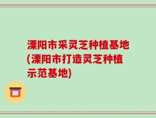 溧阳市采灵芝种植基地(溧阳市打造灵芝种植示范基地)