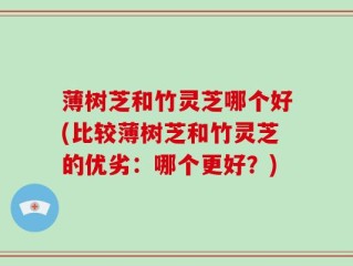 薄树芝和竹灵芝哪个好(比较薄树芝和竹灵芝的优劣：哪个更好？)