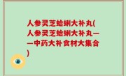 人参灵芝蛤蜊大补丸(人参灵芝蛤蜊大补丸——中药大补食材大集合)
