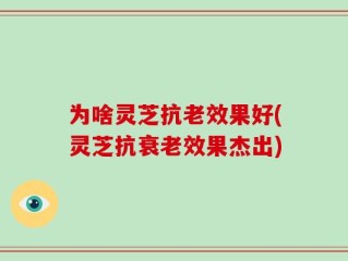 为啥灵芝抗老效果好(灵芝抗衰老效果杰出)