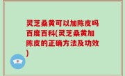 灵芝桑黄可以加陈皮吗百度百科(灵芝桑黄加陈皮的正确方法及功效)