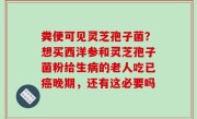 粪便可见灵芝孢子菌？想买西洋参和灵芝孢子菌粉给生病的老人吃已癌晚期，还有这必要吗