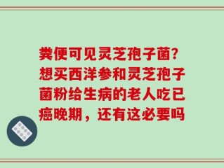粪便可见灵芝孢子菌？想买西洋参和灵芝孢子菌粉给生病的老人吃已癌晚期，还有这必要吗