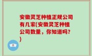 安徽灵芝种植正规公司有几家(安徽灵芝种植公司数量，你知道吗？)