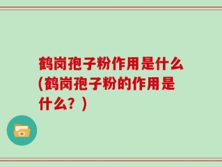 鹤岗孢子粉作用是什么(鹤岗孢子粉的作用是什么？)