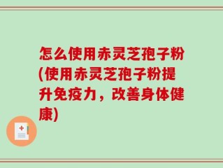 怎么使用赤灵芝孢子粉(使用赤灵芝孢子粉提升免疫力，改善身体健康)